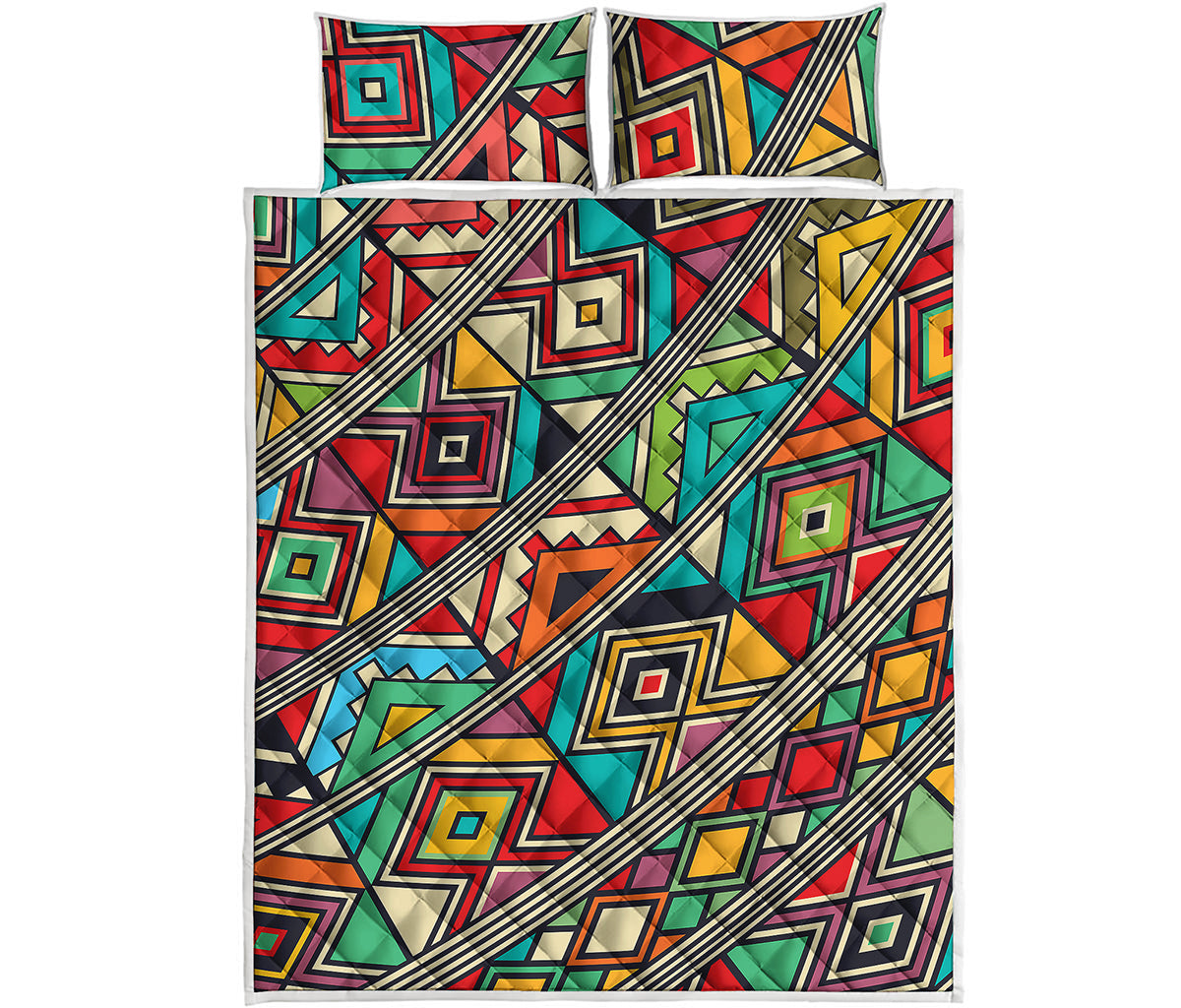 Retro African Ethnic Tribal Print Quilt Bed Set