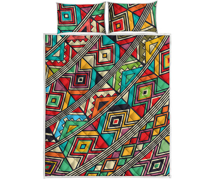 Retro African Ethnic Tribal Print Quilt Bed Set
