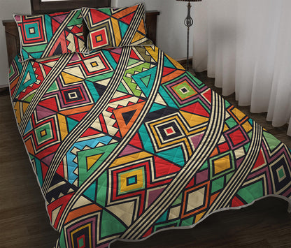 Retro African Ethnic Tribal Print Quilt Bed Set