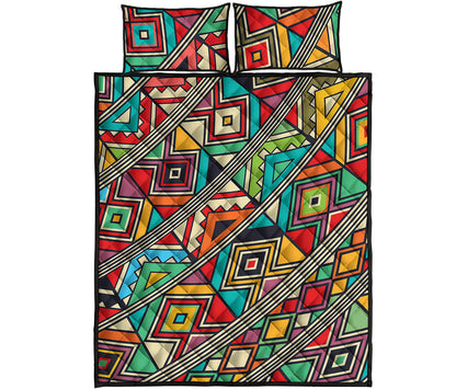 Retro African Ethnic Tribal Print Quilt Bed Set