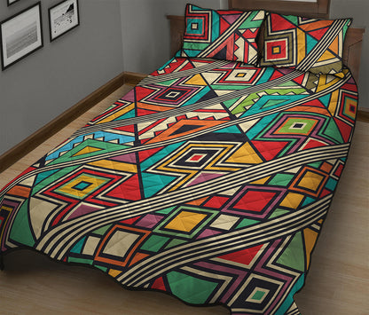 Retro African Ethnic Tribal Print Quilt Bed Set