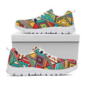 Retro African Ethnic Tribal Print White Running Shoes