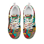 Retro African Ethnic Tribal Print White Sneakers