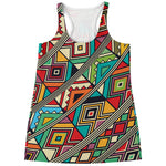 Retro African Ethnic Tribal Print Women's Racerback Tank Top