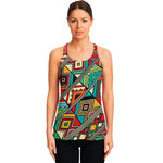 Retro African Ethnic Tribal Print Women's Racerback Tank Top