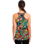 Retro African Ethnic Tribal Print Women's Racerback Tank Top