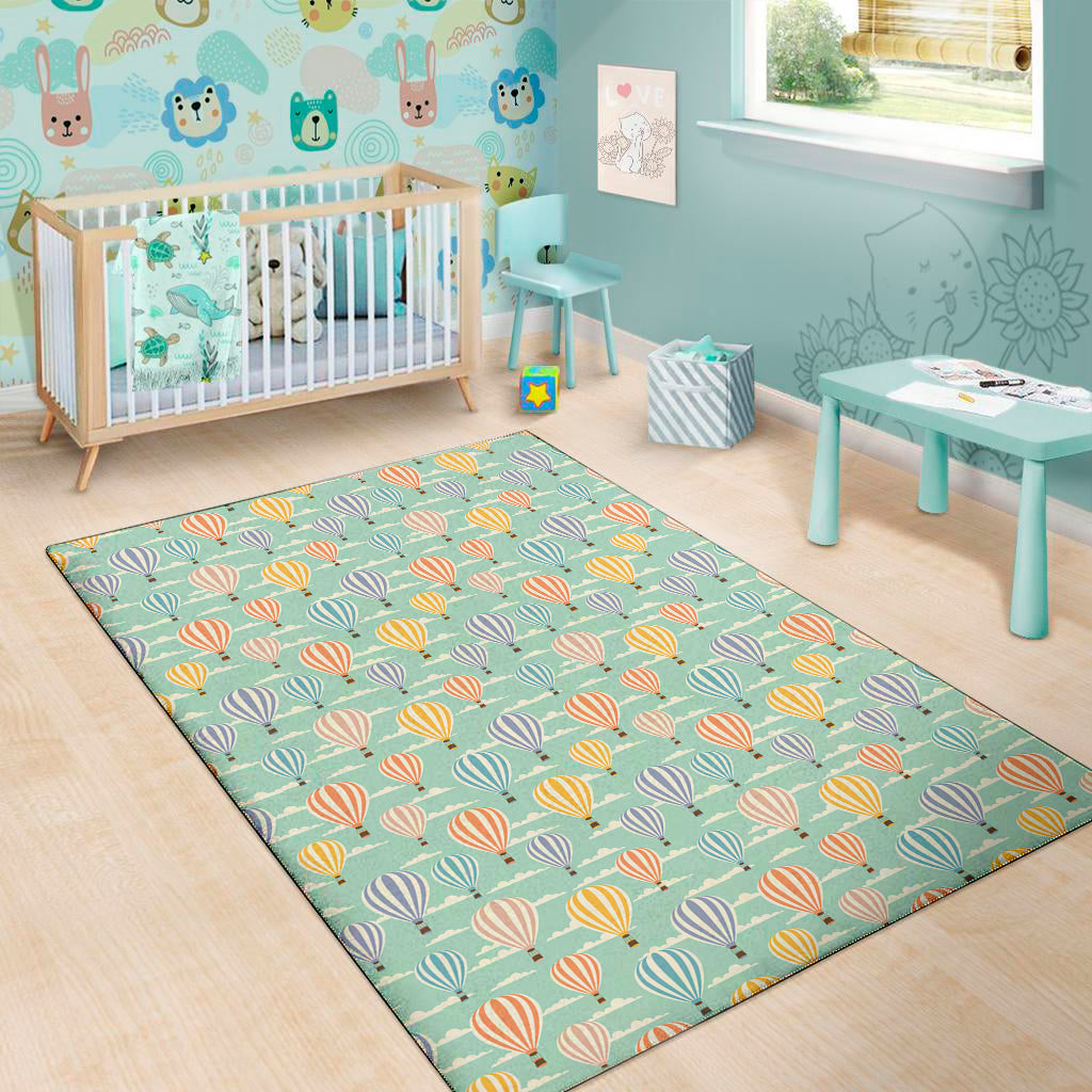 Retro Air Balloon Pattern Print Area Rug