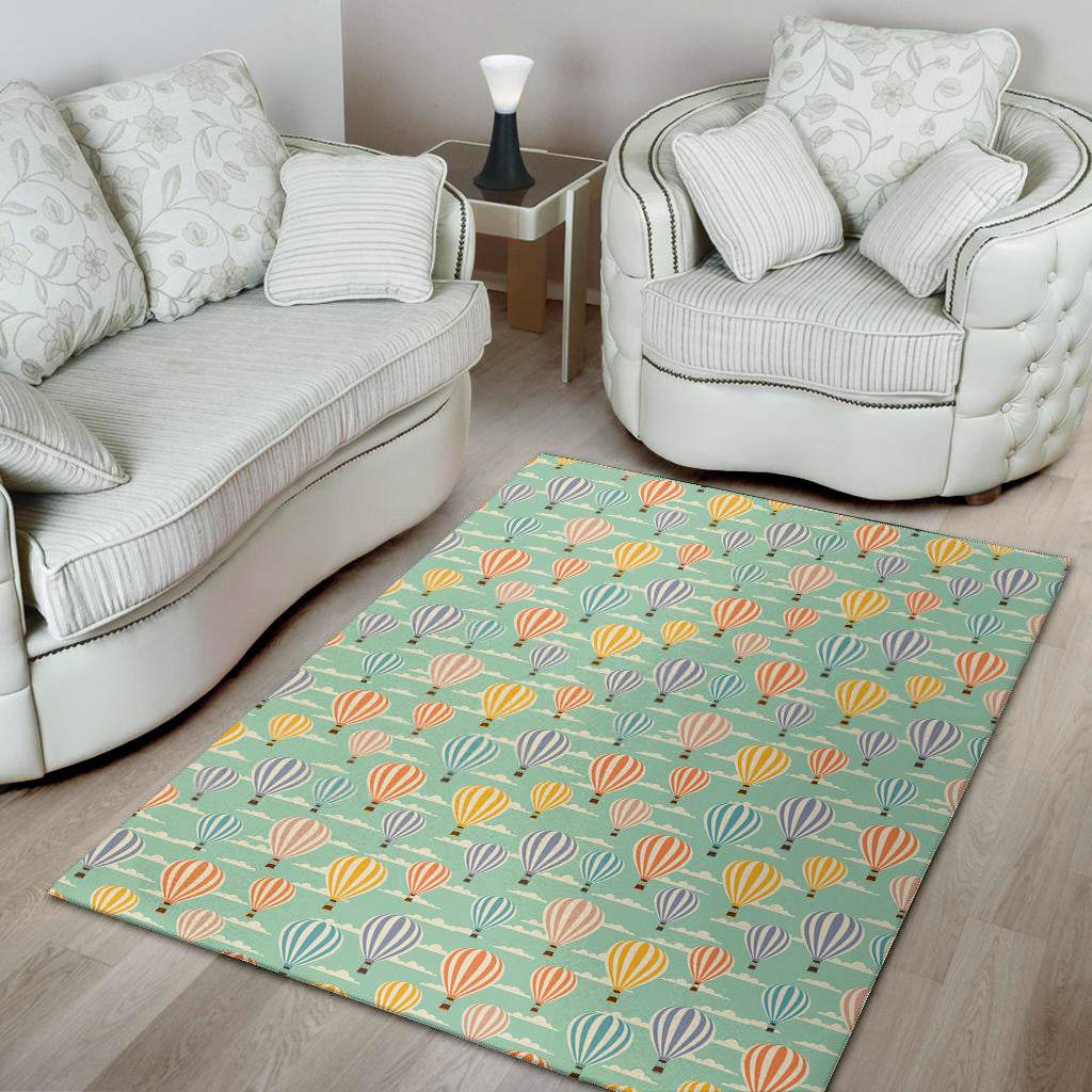 Retro Air Balloon Pattern Print Area Rug
