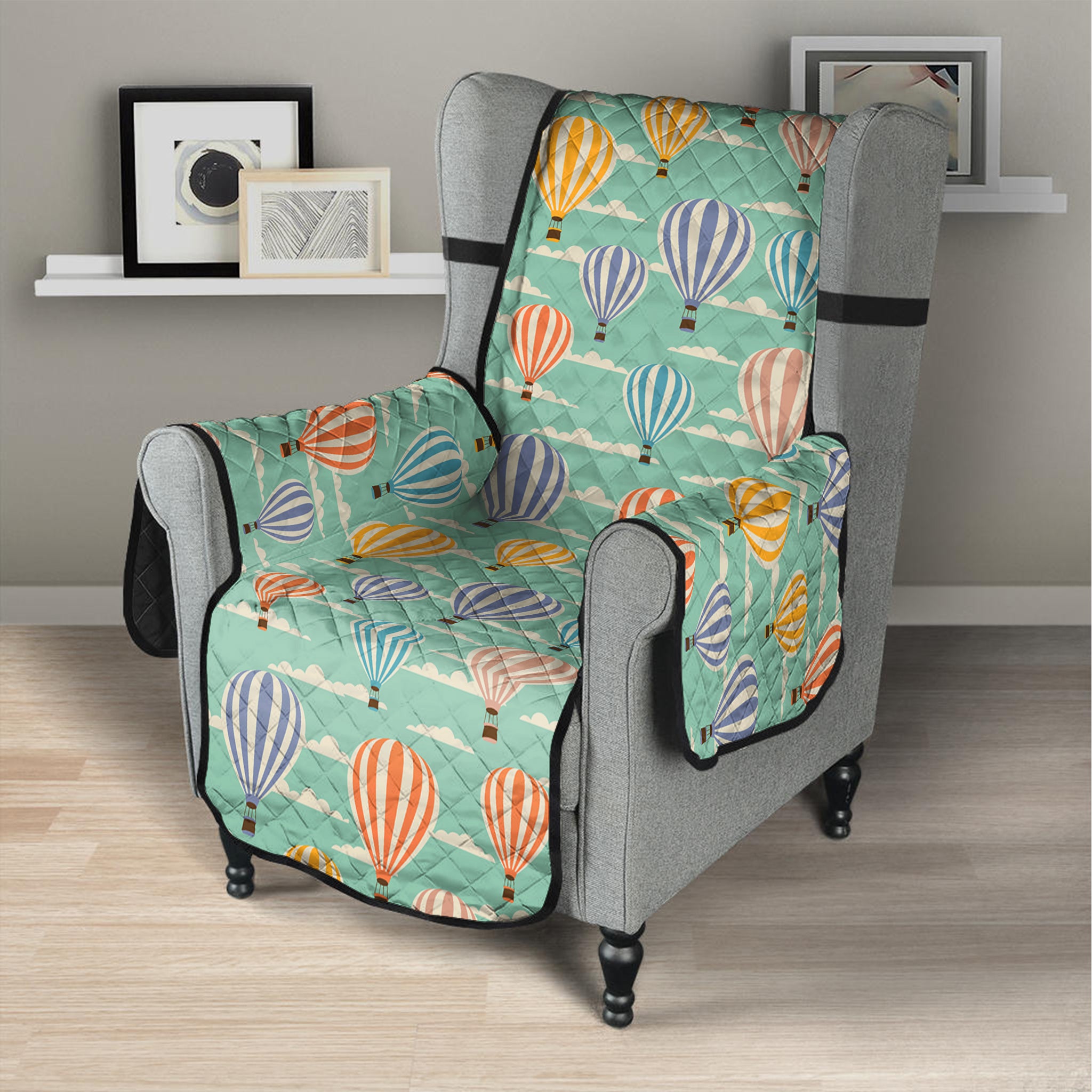 Retro Air Balloon Pattern Print Armchair Protector