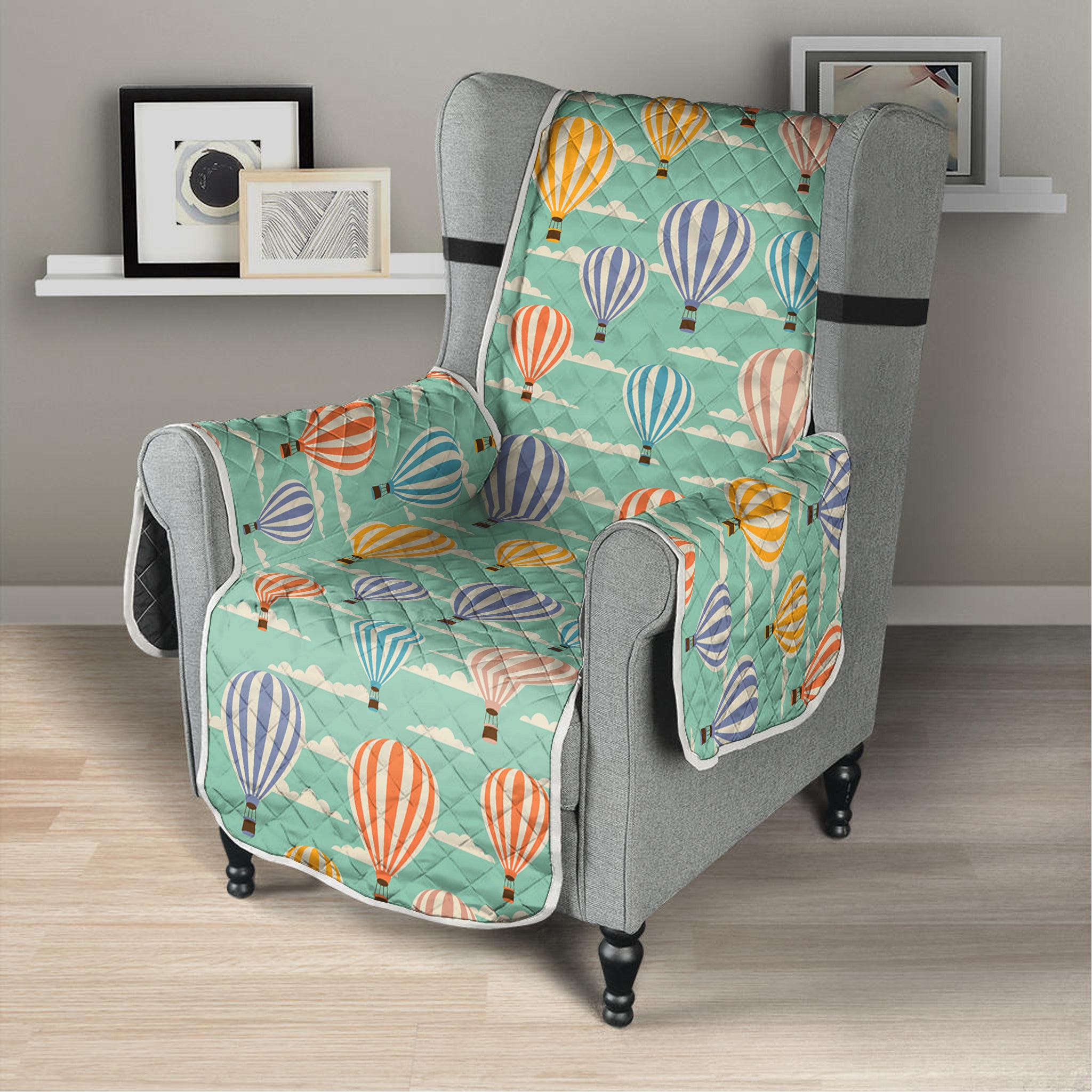 Retro Air Balloon Pattern Print Armchair Protector