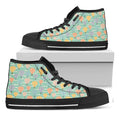 Retro Air Balloon Pattern Print Black High Top Sneakers