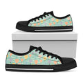 Retro Air Balloon Pattern Print Black Low Top Sneakers