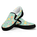 Retro Air Balloon Pattern Print Black Slip On Sneakers