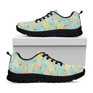 Retro Air Balloon Pattern Print Black Sneakers