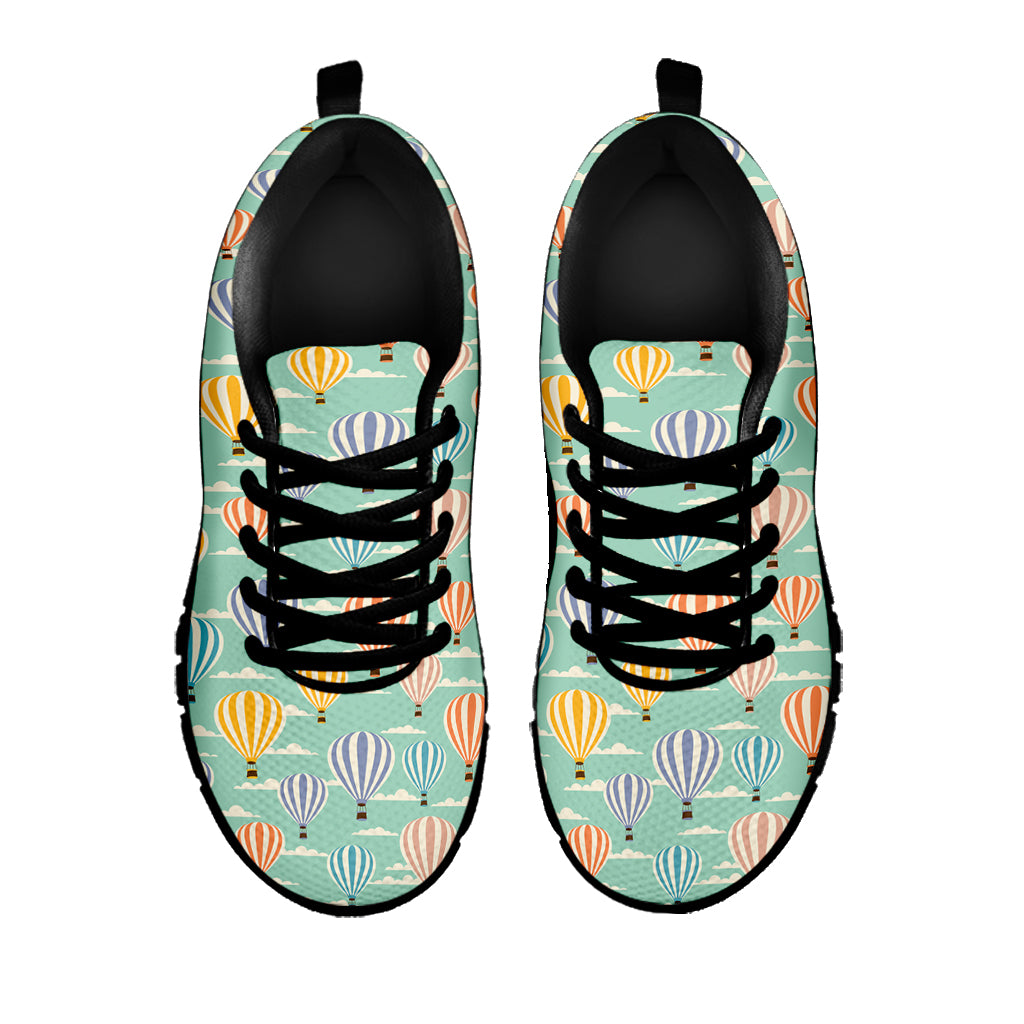 Retro Air Balloon Pattern Print Black Sneakers