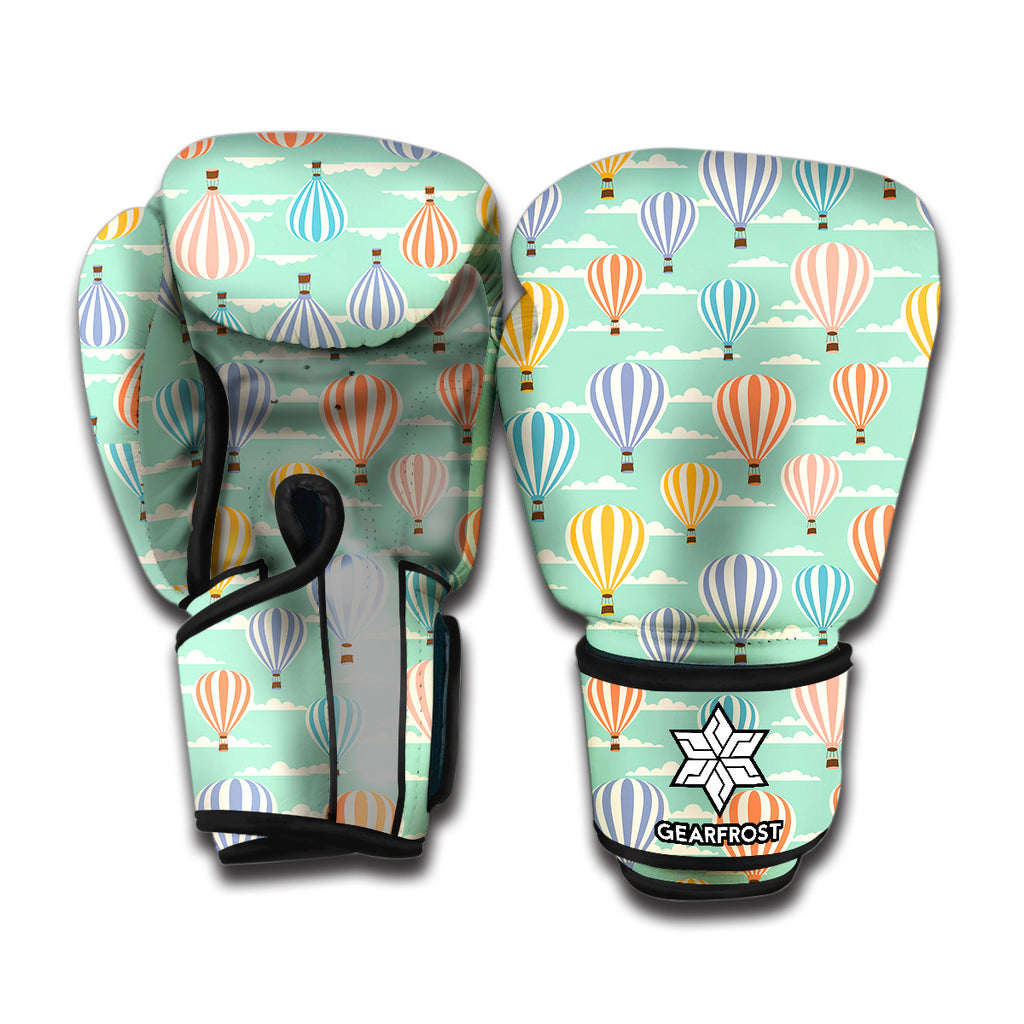 Retro Air Balloon Pattern Print Boxing Gloves