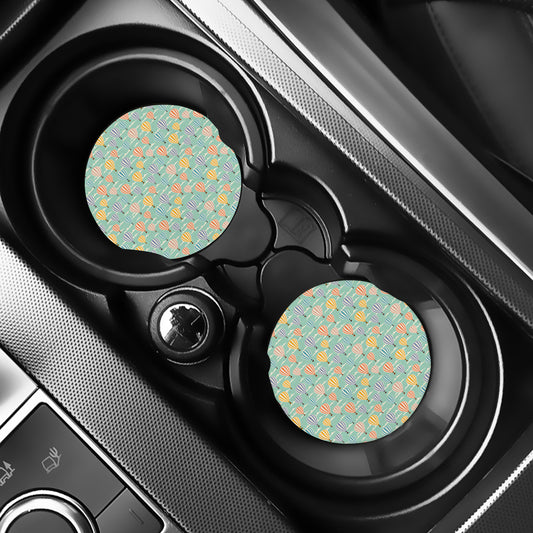 Retro Air Balloon Pattern Print Car Coasters