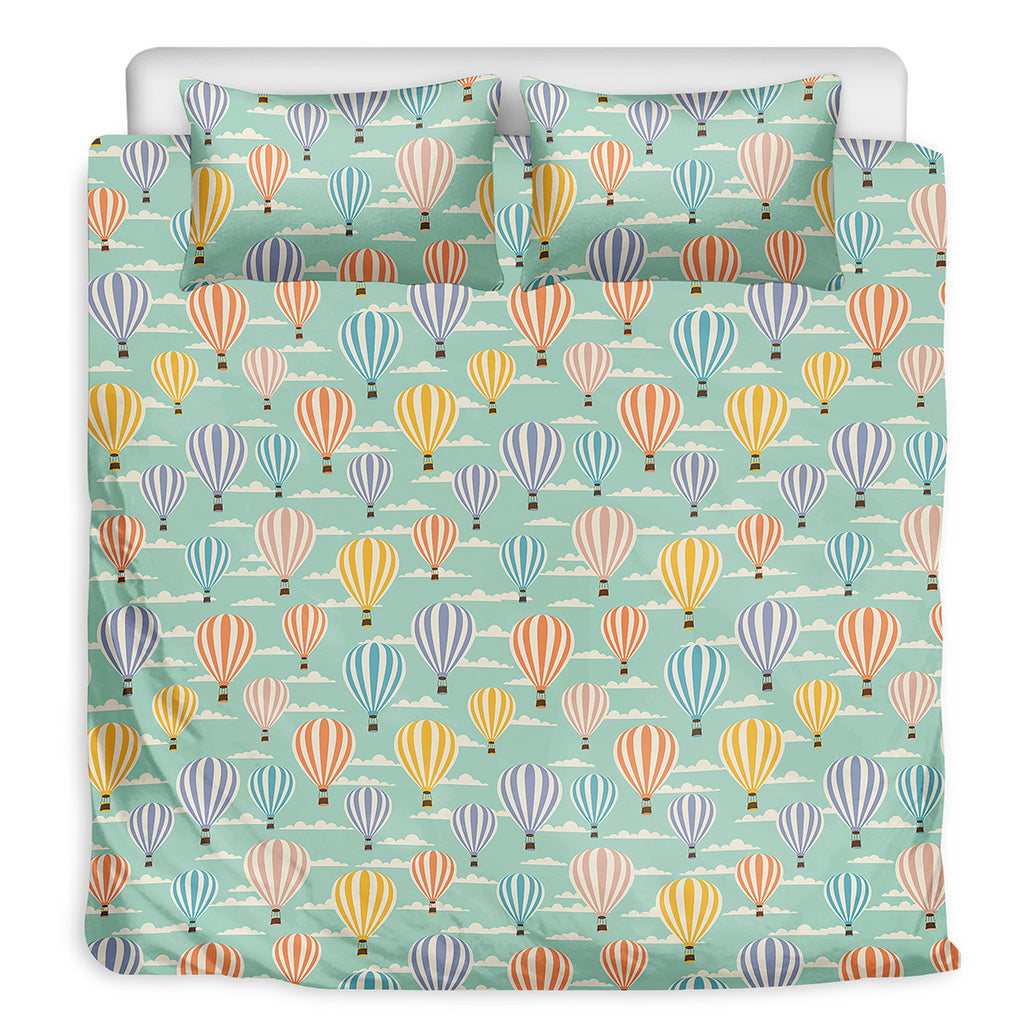 Retro Air Balloon Pattern Print Duvet Cover Bedding Set