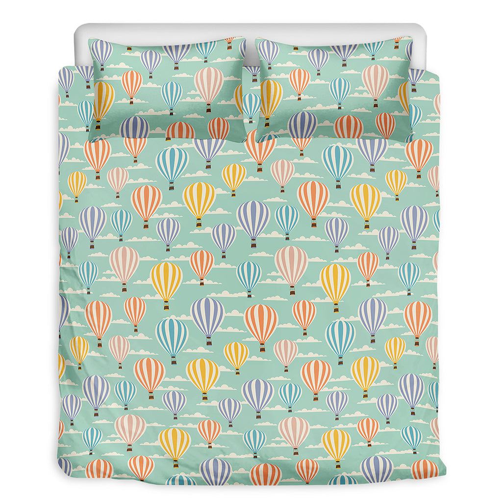 Retro Air Balloon Pattern Print Duvet Cover Bedding Set