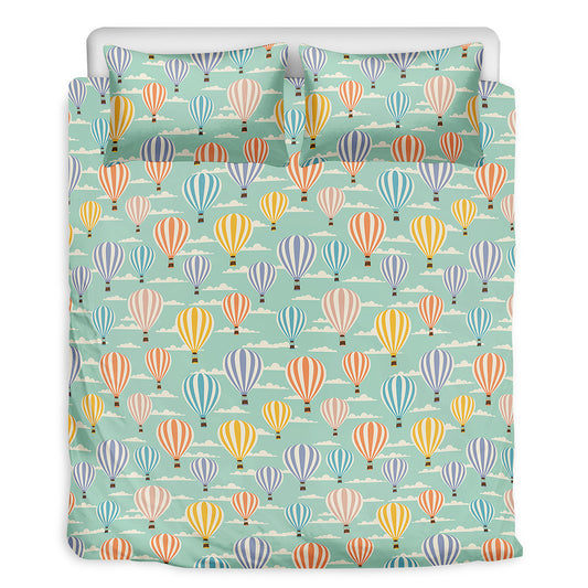 Retro Air Balloon Pattern Print Duvet Cover Bedding Set