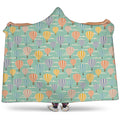 Retro Air Balloon Pattern Print Hooded Blanket