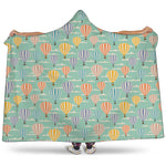 Retro Air Balloon Pattern Print Hooded Blanket