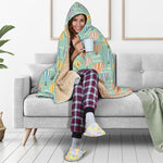 Retro Air Balloon Pattern Print Hooded Blanket
