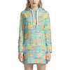 Retro Air Balloon Pattern Print Hoodie Dress