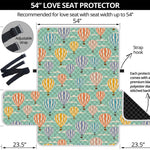 Retro Air Balloon Pattern Print Loveseat Protector