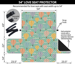 Retro Air Balloon Pattern Print Loveseat Protector