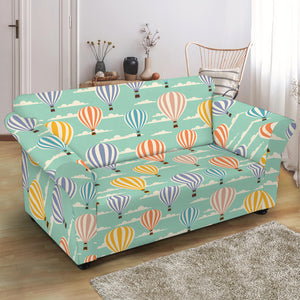 Retro Air Balloon Pattern Print Loveseat Slipcover