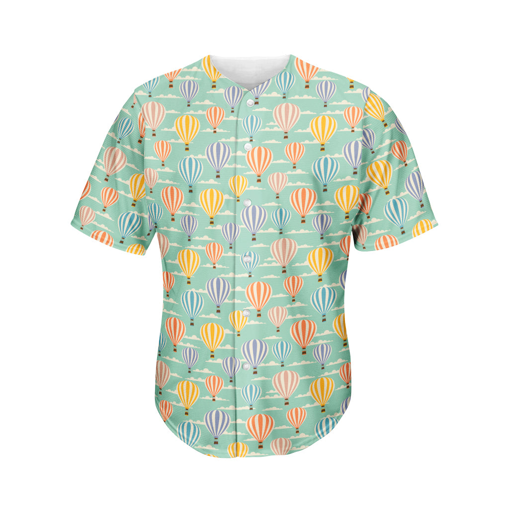 Retro Air Balloon Pattern Print Men's Baseball Jersey