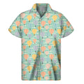 Retro Air Balloon Pattern Print Men's Short Sleeve Shirt
