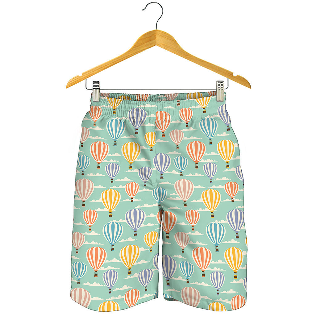 Retro Air Balloon Pattern Print Men's Shorts