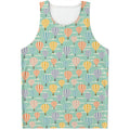 Retro Air Balloon Pattern Print Men's Tank Top