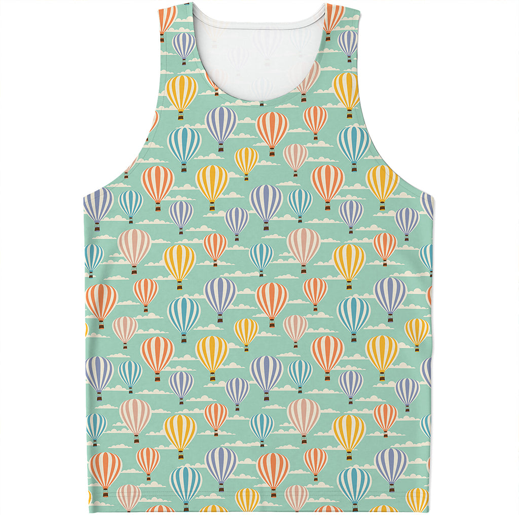 Retro Air Balloon Pattern Print Men's Tank Top