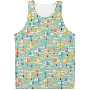 Retro Air Balloon Pattern Print Men's Tank Top