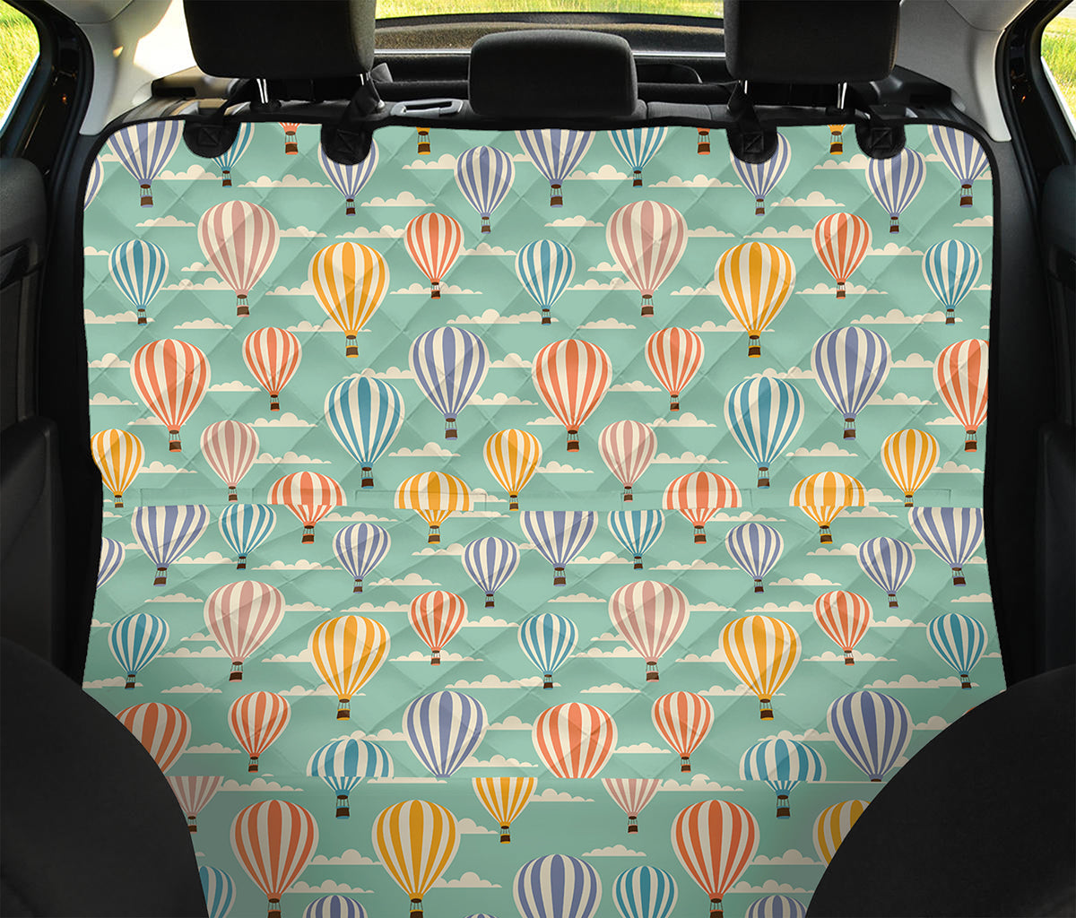 Retro Air Balloon Pattern Print Pet Car Back Seat Cover