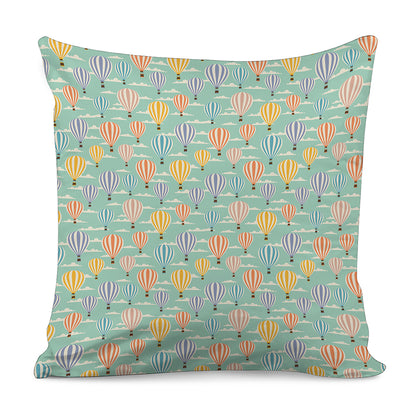 Retro Air Balloon Pattern Print Pillow Cover