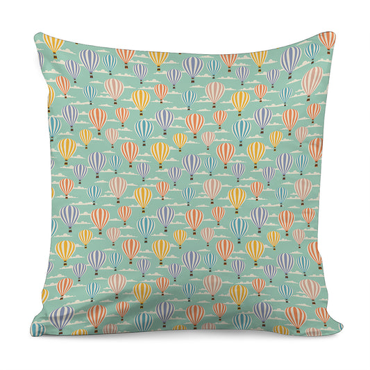 Retro Air Balloon Pattern Print Pillow Cover