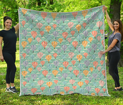 Retro Air Balloon Pattern Print Quilt