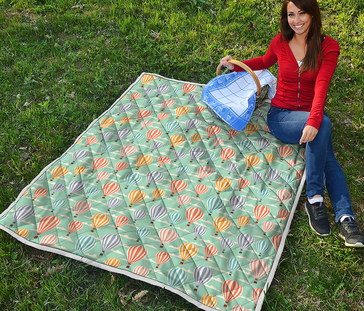 Retro Air Balloon Pattern Print Quilt
