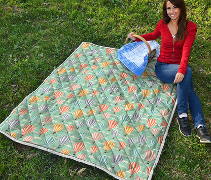 Retro Air Balloon Pattern Print Quilt