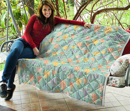 Retro Air Balloon Pattern Print Quilt