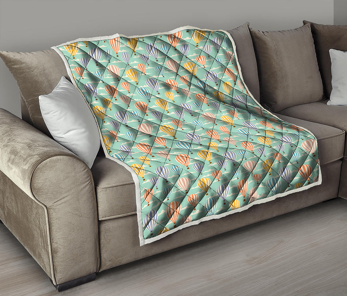 Retro Air Balloon Pattern Print Quilt
