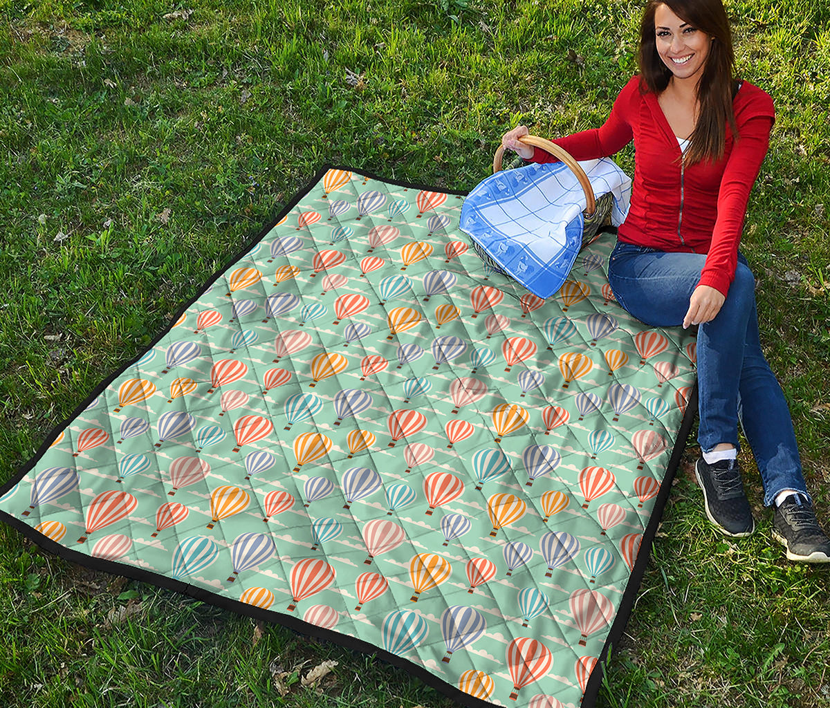 Retro Air Balloon Pattern Print Quilt