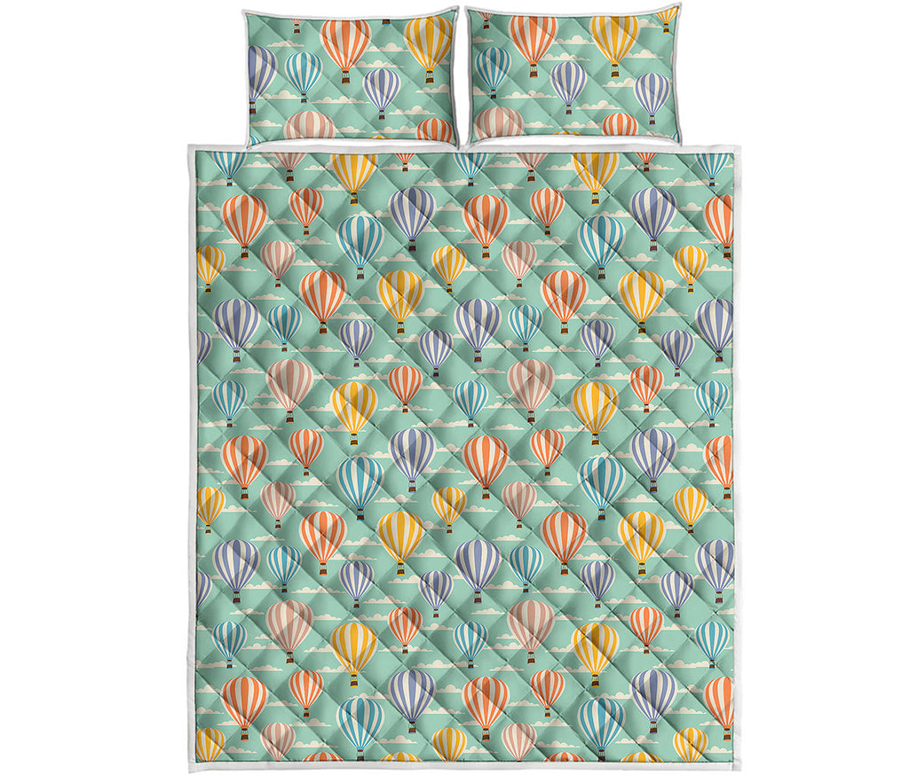 Retro Air Balloon Pattern Print Quilt Bed Set