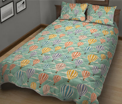 Retro Air Balloon Pattern Print Quilt Bed Set