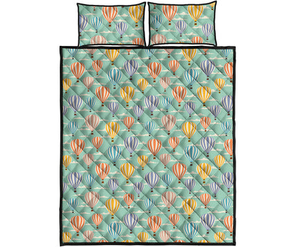 Retro Air Balloon Pattern Print Quilt Bed Set