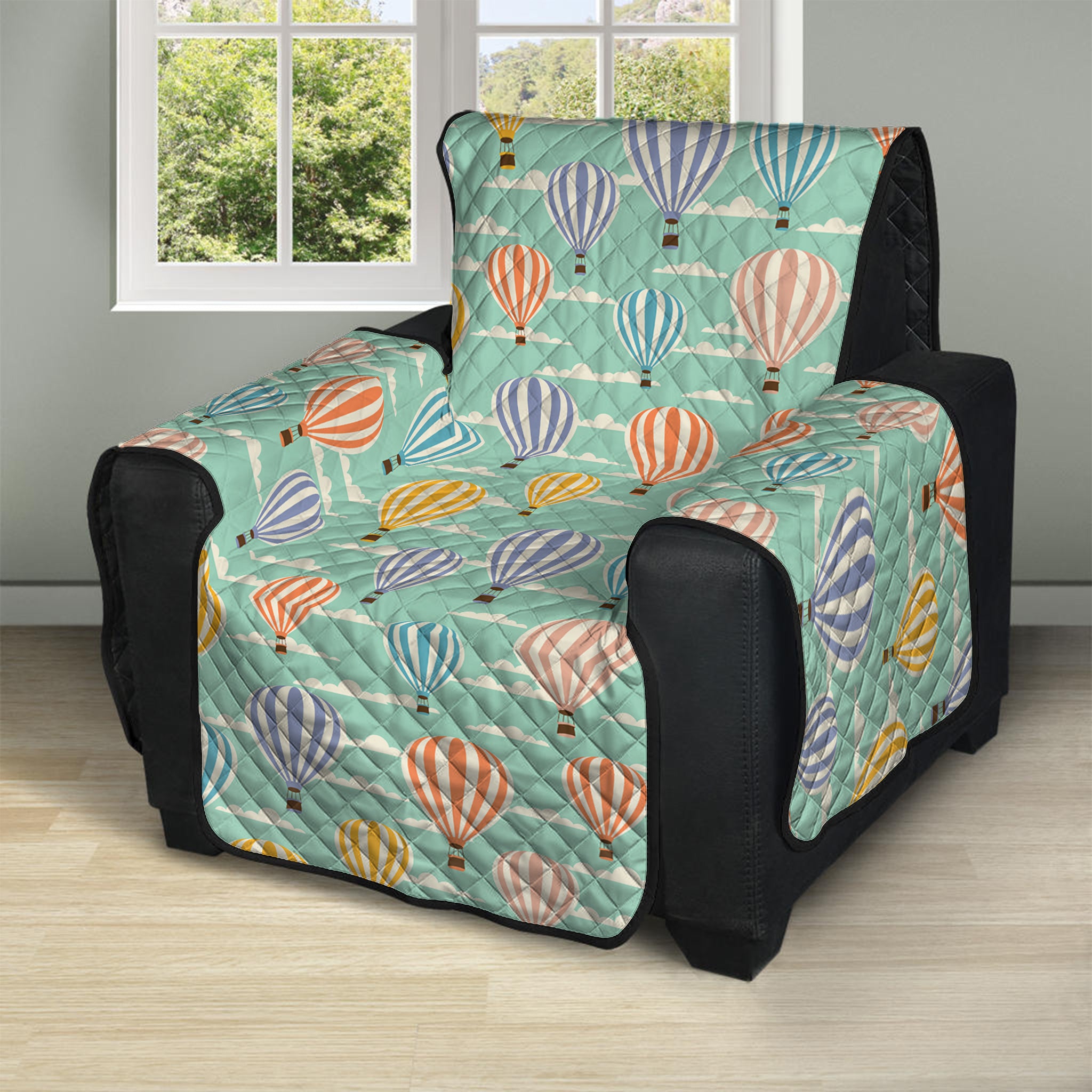 Retro Air Balloon Pattern Print Recliner Protector